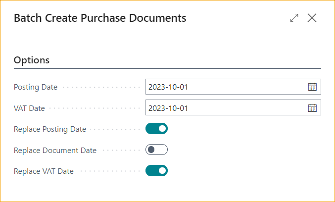 Batch Create Purchase Documents