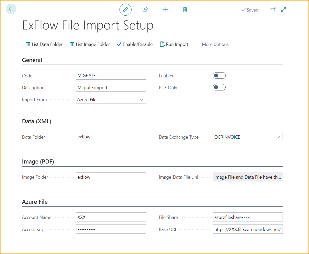 ExFlow File Import Setups