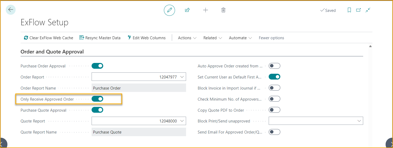 ExFlow Setup - Order and Quote Approval