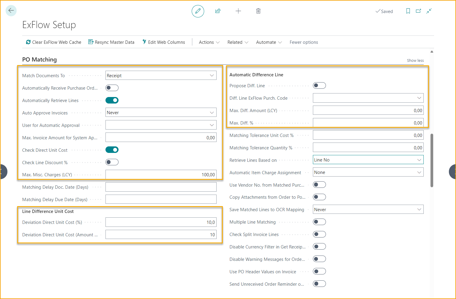 Order Matching Wizard – ExFlow Setup