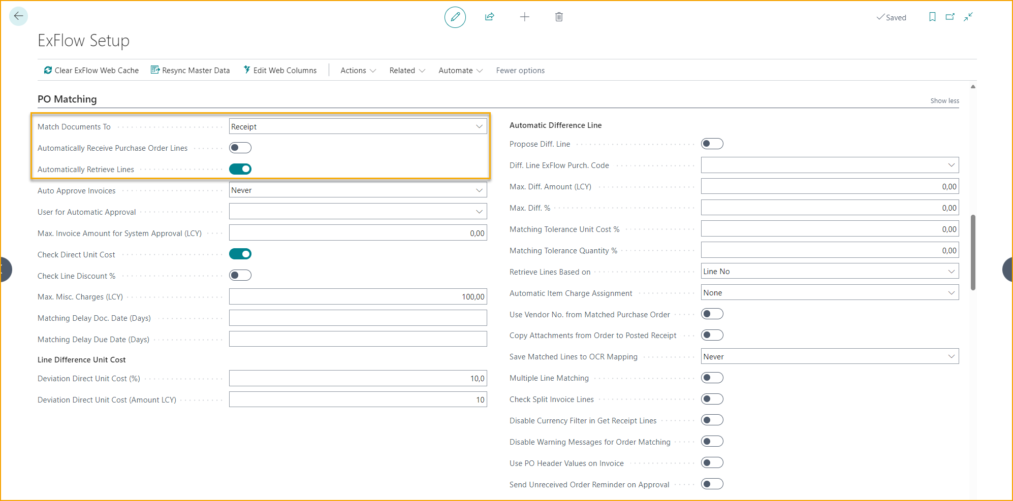 ExFlow Setup - PO Matching - Match Documents To