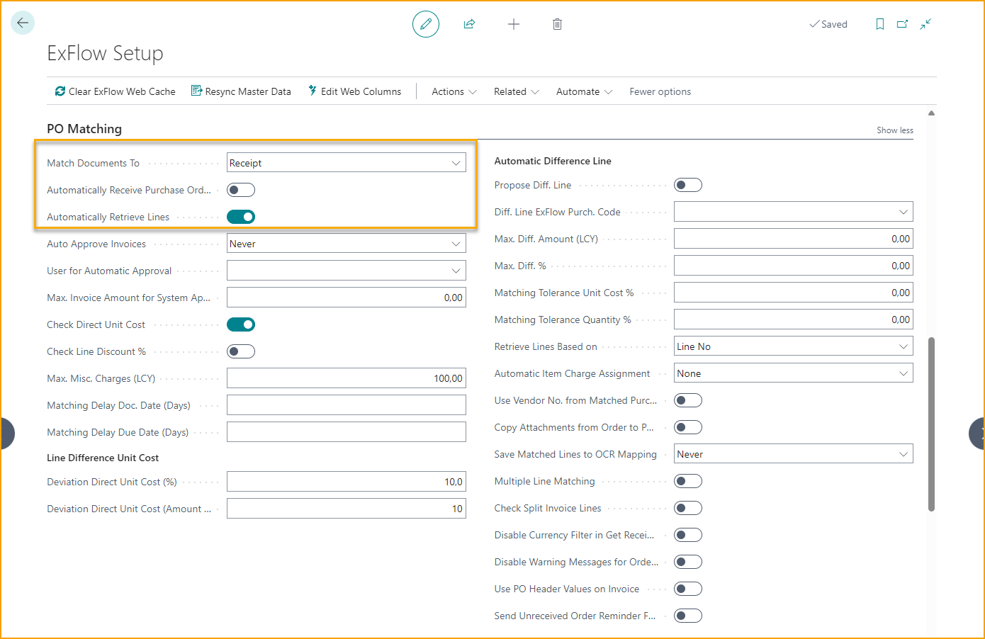 ExFlow Setup - PO Matching - Match Documents To