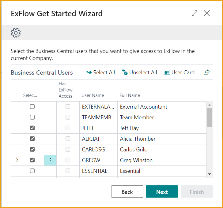 Get Started Wizard - Business Central Users