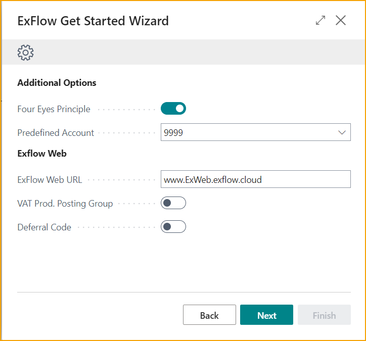 Get Started Wizard – Additional Options