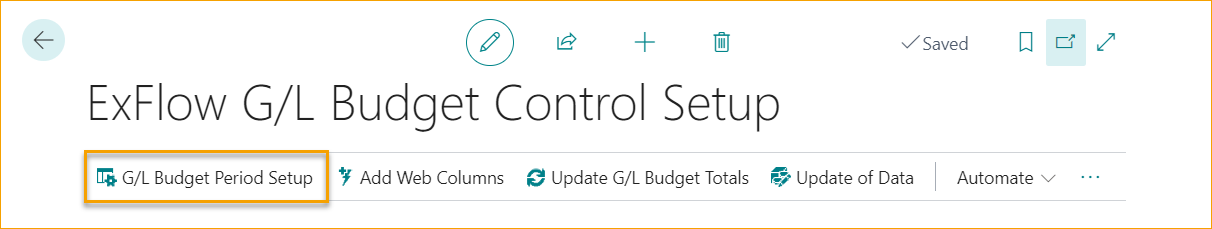 ExFlow G/L Budget Control Setup