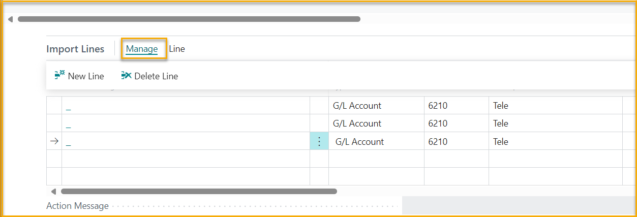 ExFlow Import Journal -- Import Lines