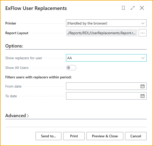 Report - ExFlow User Replacements