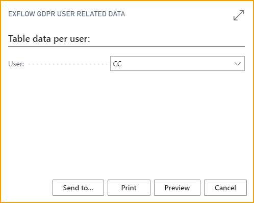 Report - ExFlow GDPR User Related Data