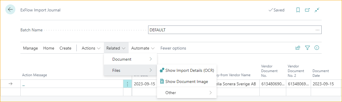 ExFlow Import Journal - Files