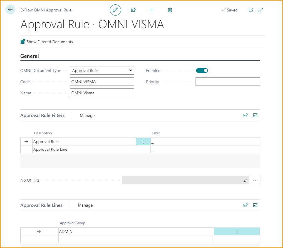 ExFlow OMNI Approval Rule -- Approval Rule