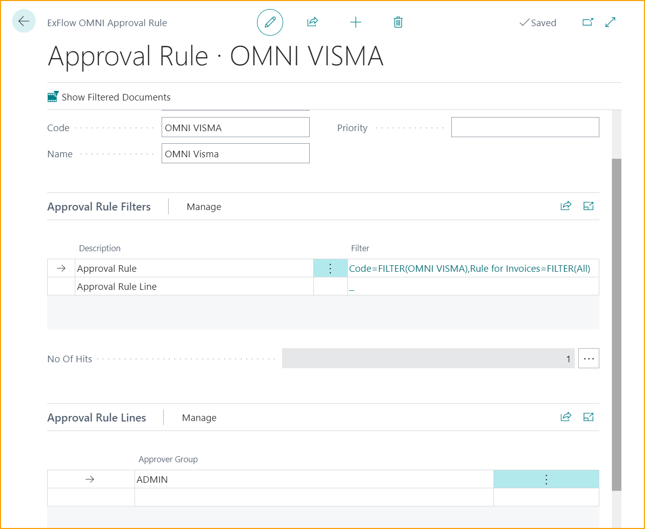 ExFlow OMNI Approval Rule