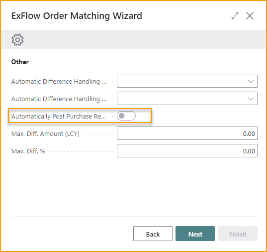 Order Matching Wizard – Automatically Post Purchase Receipt