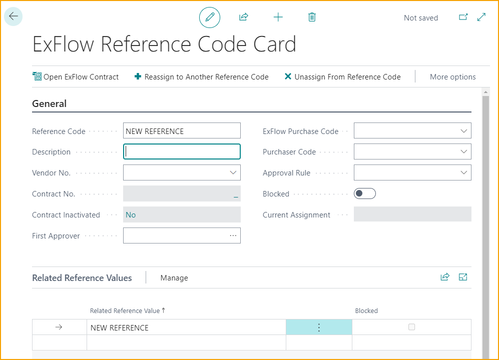 ExFlow Reference Code Card