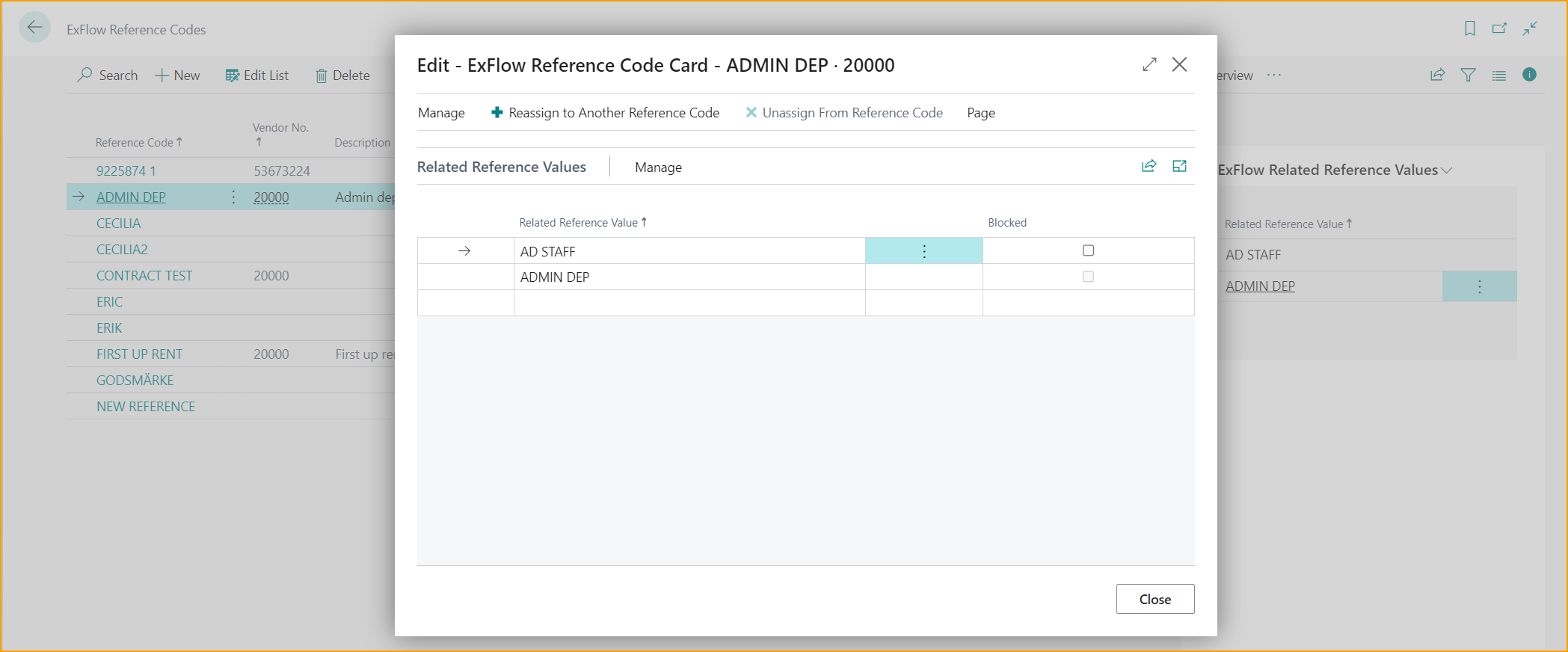 ExFlow Reference Code Card