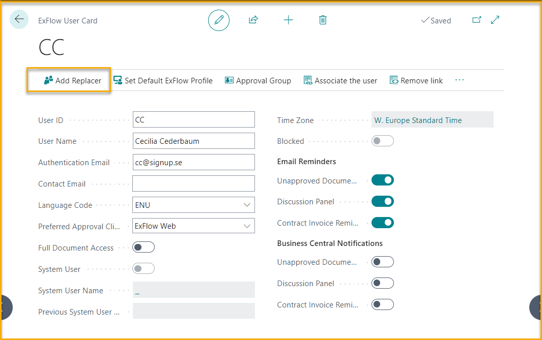 ExFlow User Card