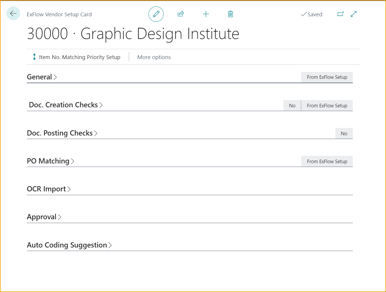 ExFlow Vendor Setup