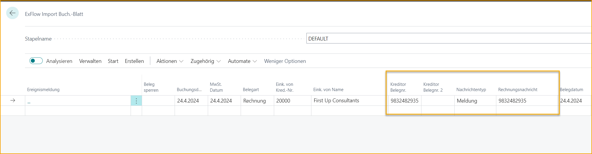 ExFlow Setup - Import Journal - Finish Localization