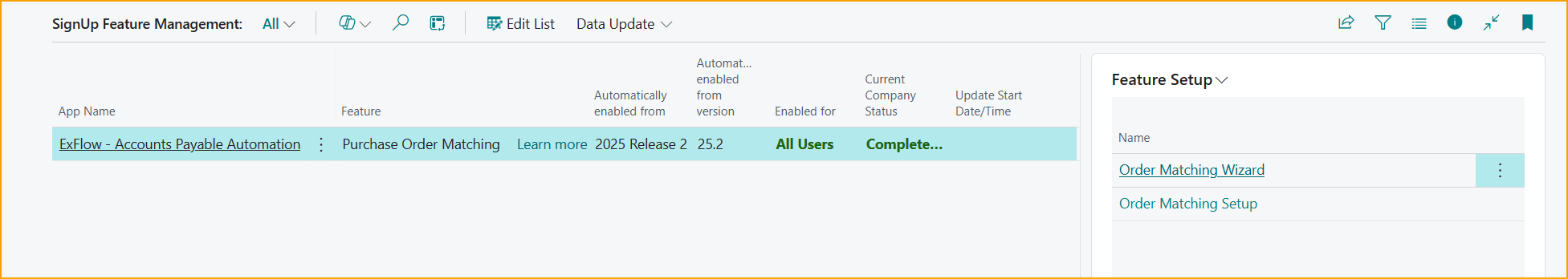 ExFlow Import Journal - Auftragsnr.