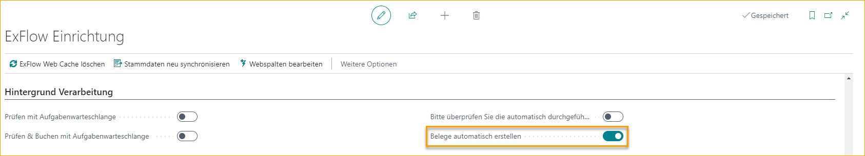 ExFlow Setup - Hintergrundverarbeitung - Dokumente automatisch erstellen