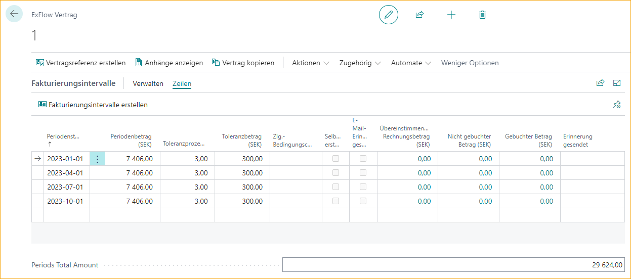 ExFlow Vertrag Rechnungsperioden