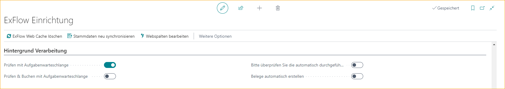 ExFlow Setup - Hintergrundverarbeitung - Überprüfen mit Job-Queue