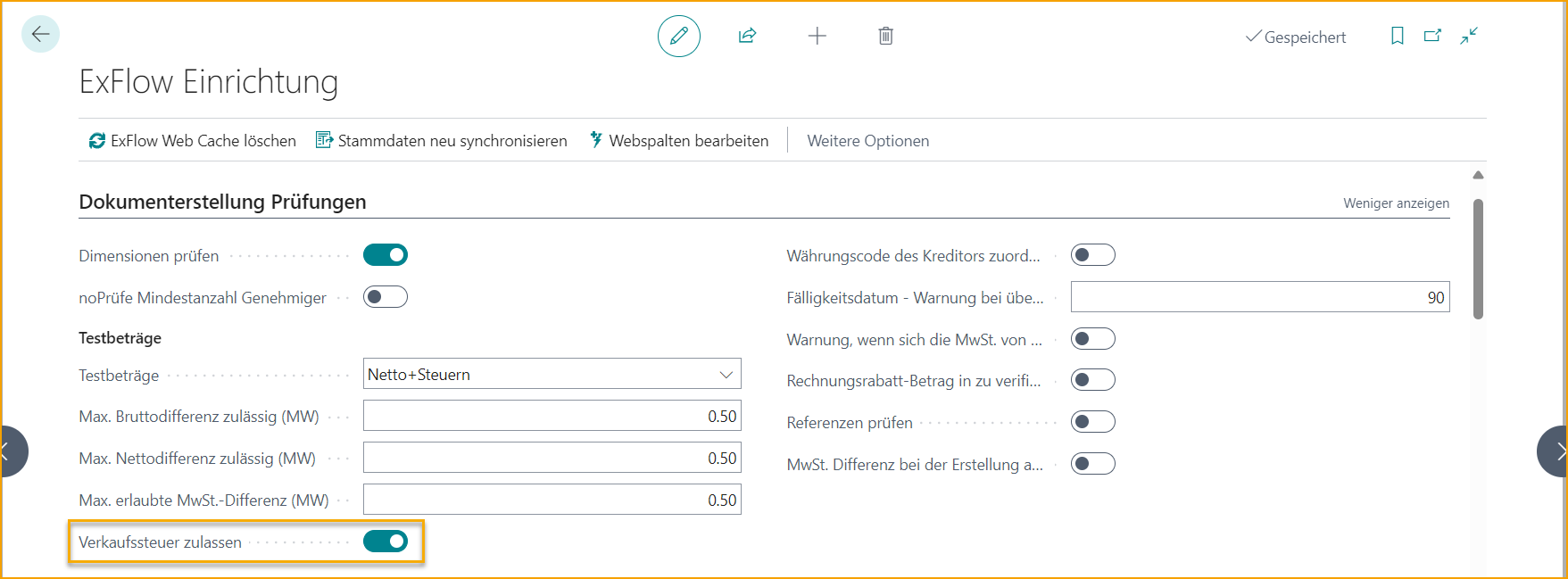 ExFlow Setup - Doc. Creation Checks - US Localization