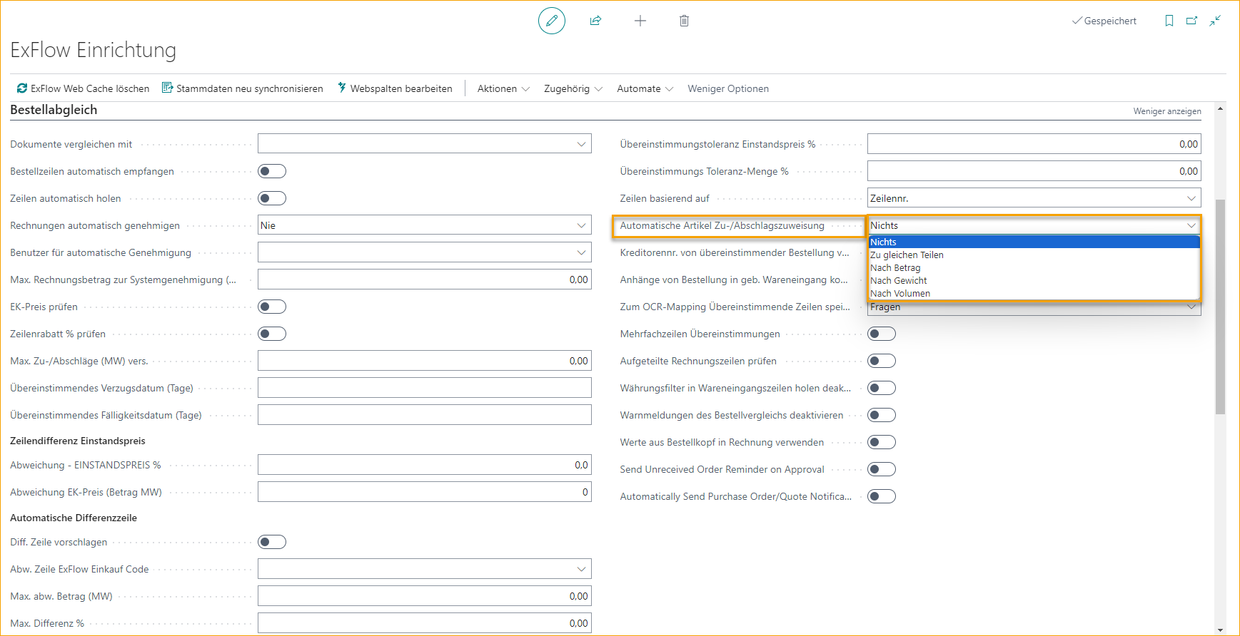 ExFlow Setup - PO Matching