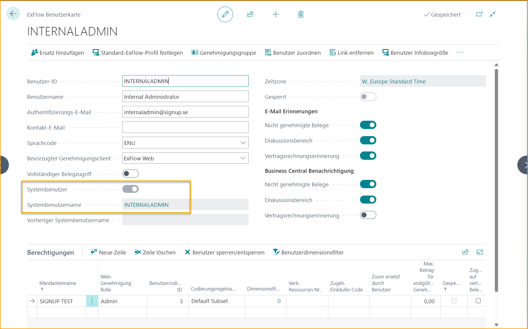 ExFlow User - System User