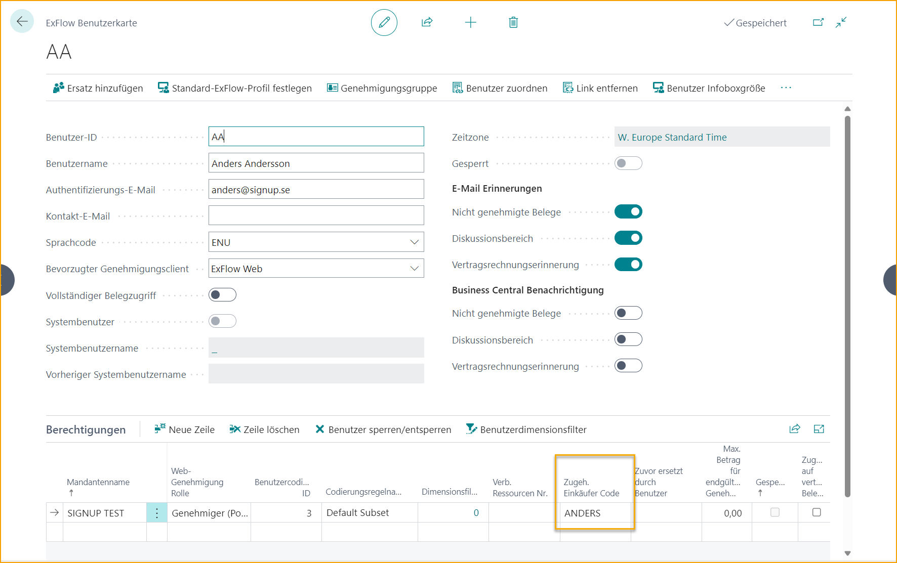 ExFlow User - Related Purchaser Code