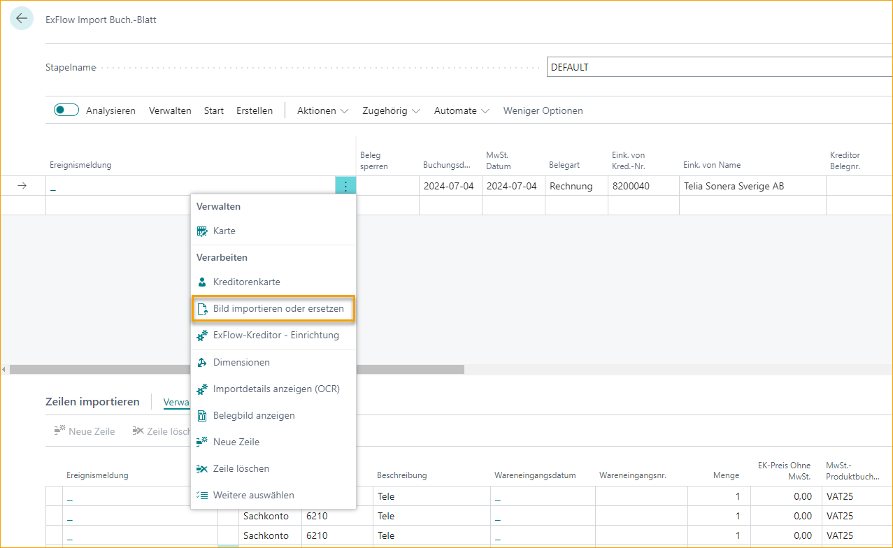 ExFlow Import Journal