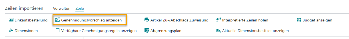 ExFlow Importjournal - Importzeilen - Genehmigungsvorschlag anzeigen