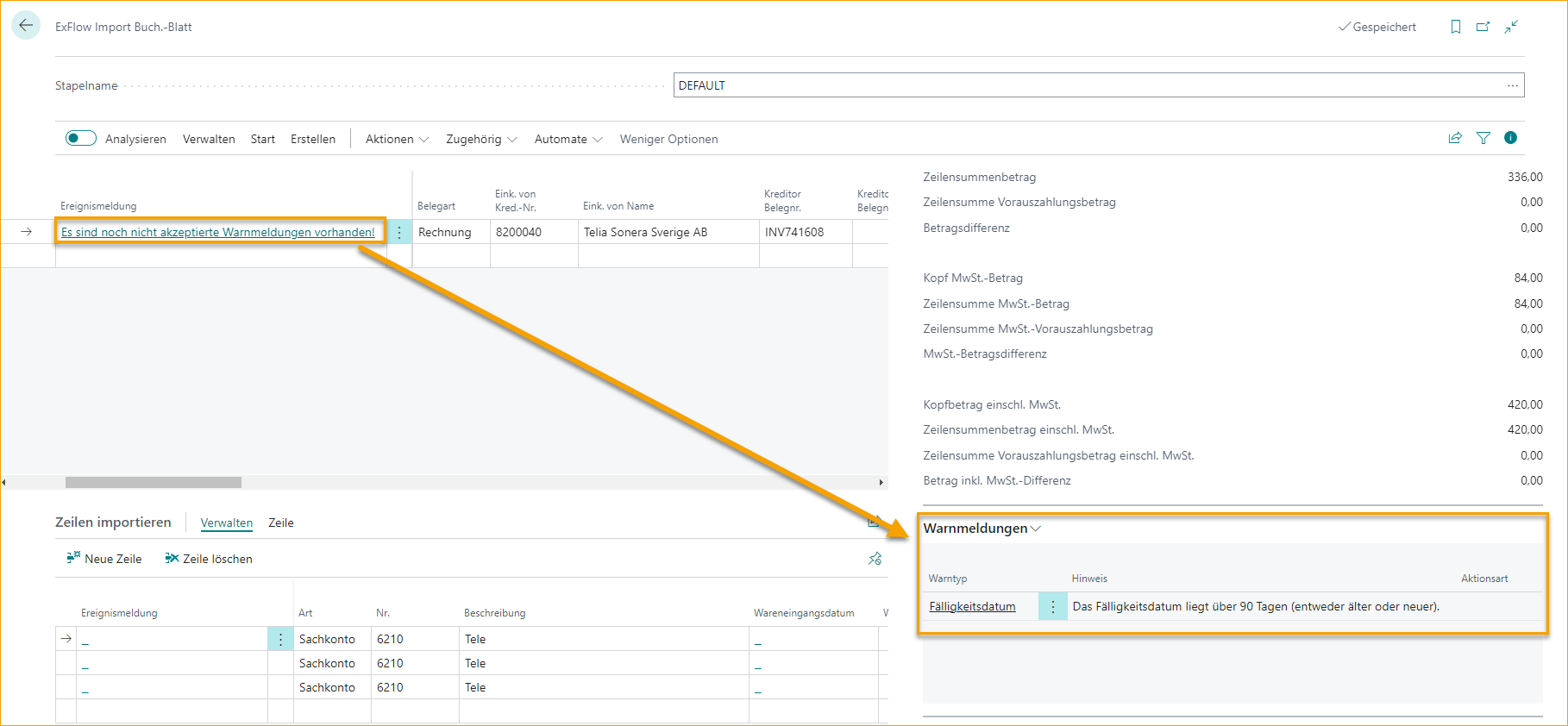 ExFlow Import Journal