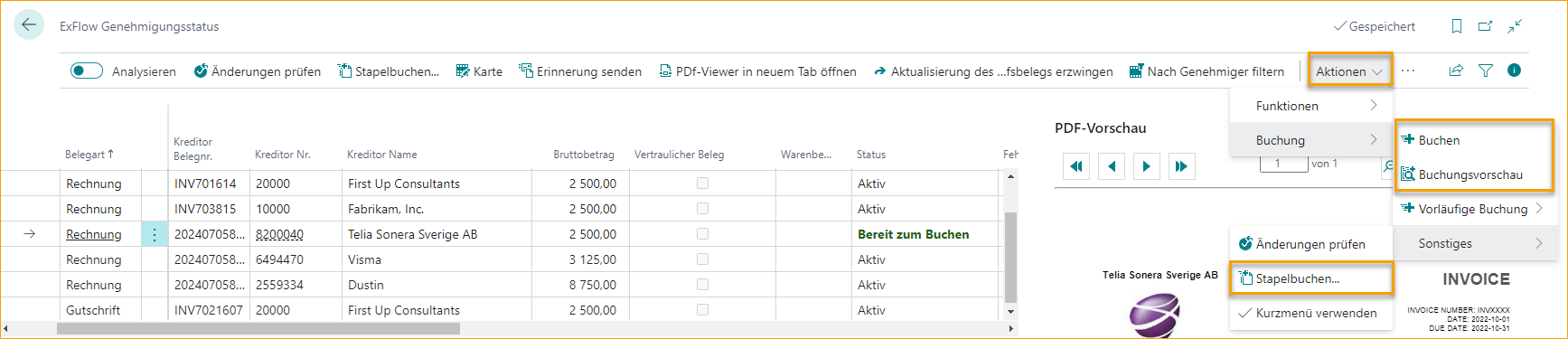 ExFlow Approval Status