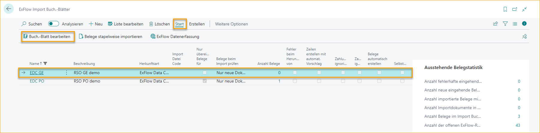 ExFlow Import Journals