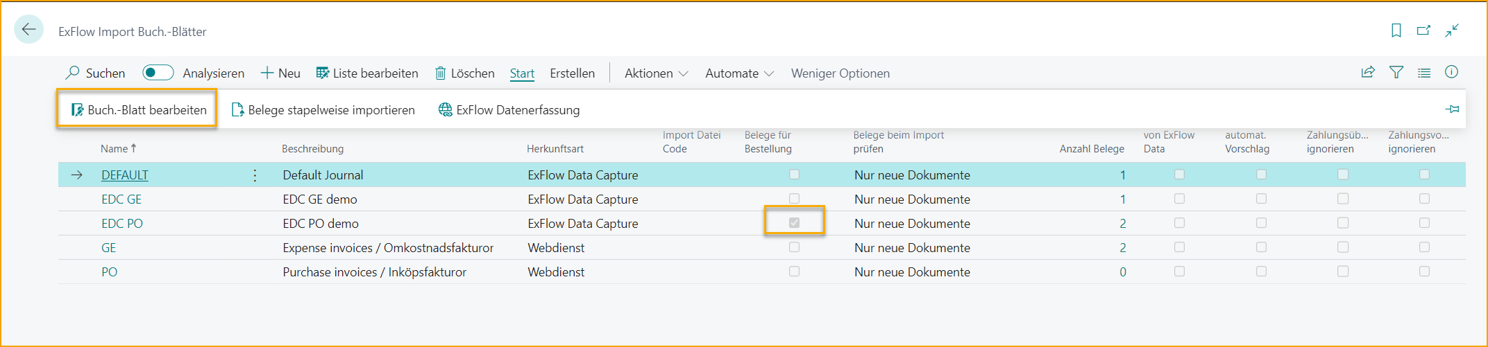 ExFlow Import Journal