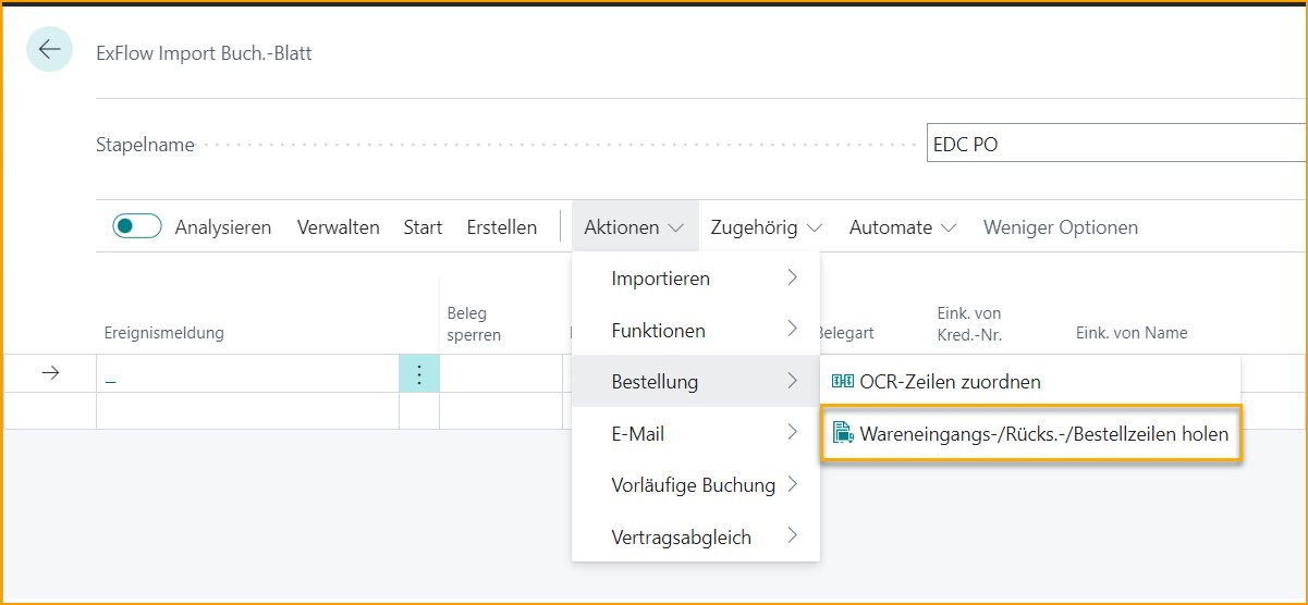 ExFlow Import Journal