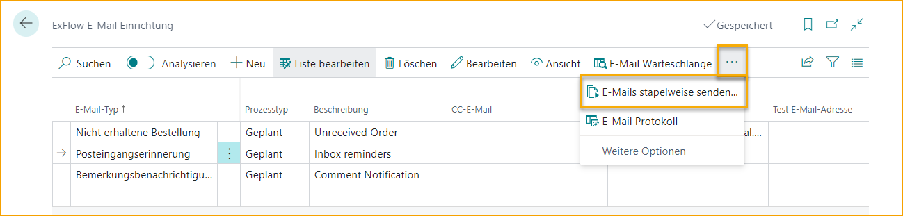 ExFlow E-Mail-Einrichtung