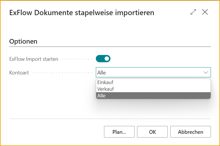 Bericht - ExFlow Batch-Dokumente importieren