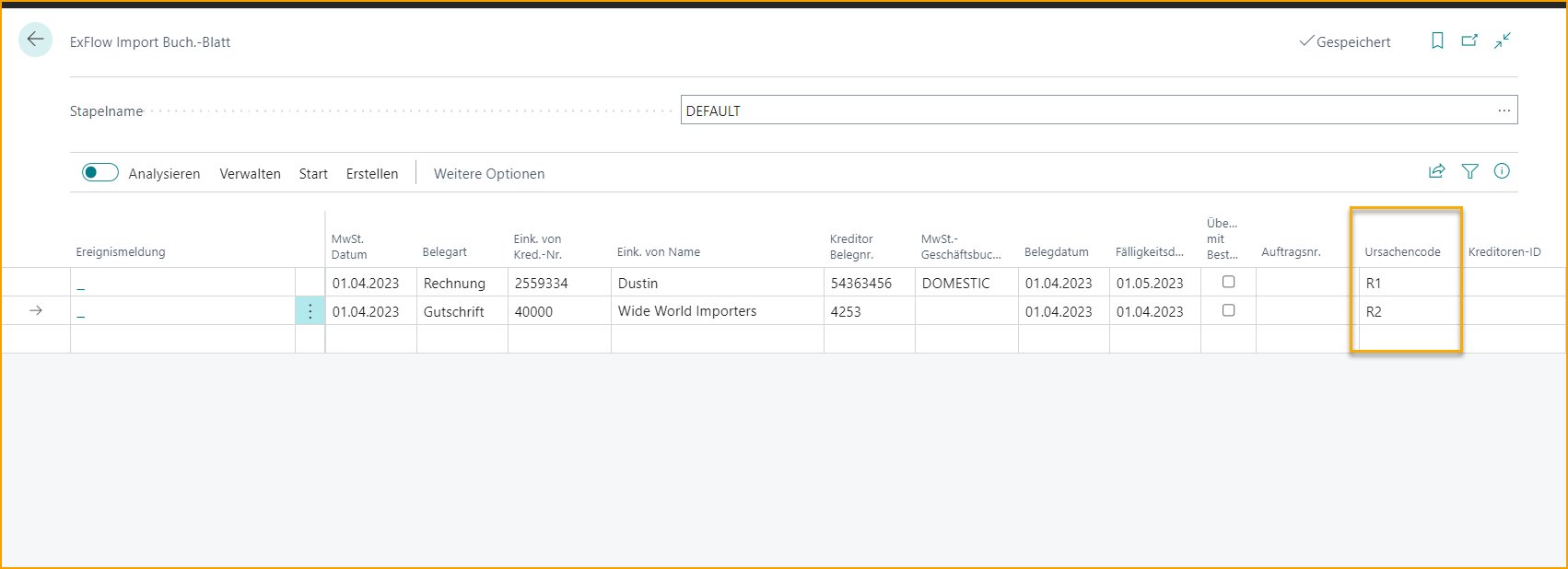 ExFlow Import Journal - Australian Localization