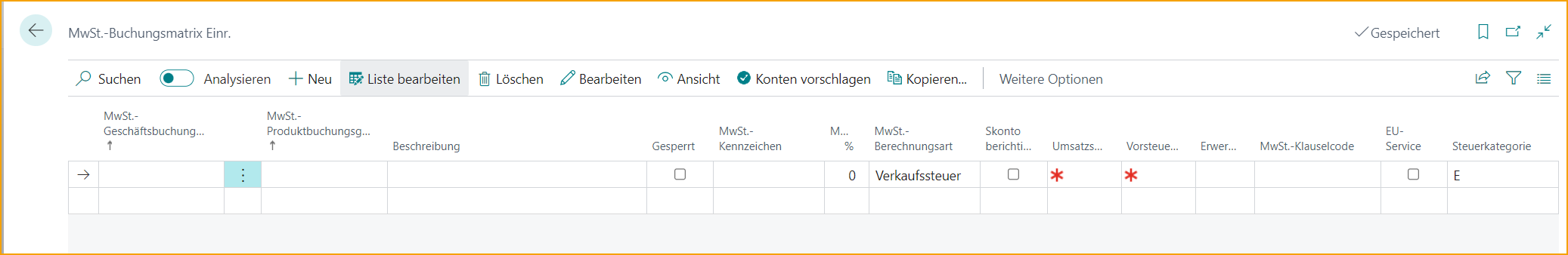 Tax Posting Setup - Kanadische Lokalisierung