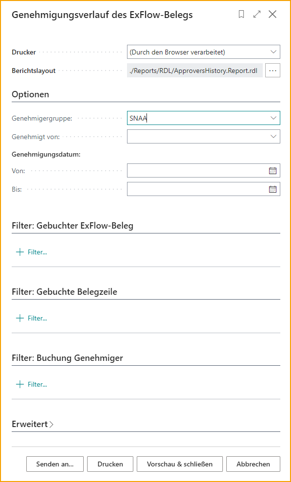 Bericht - ExFlow Dokumentgenehmigungsverlauf