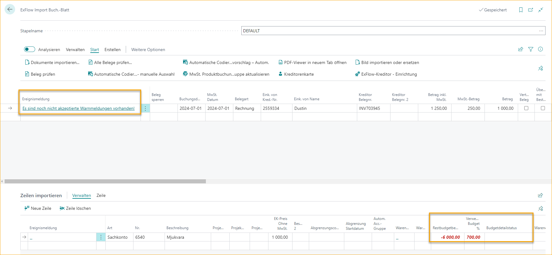 ExFlow Import Journal