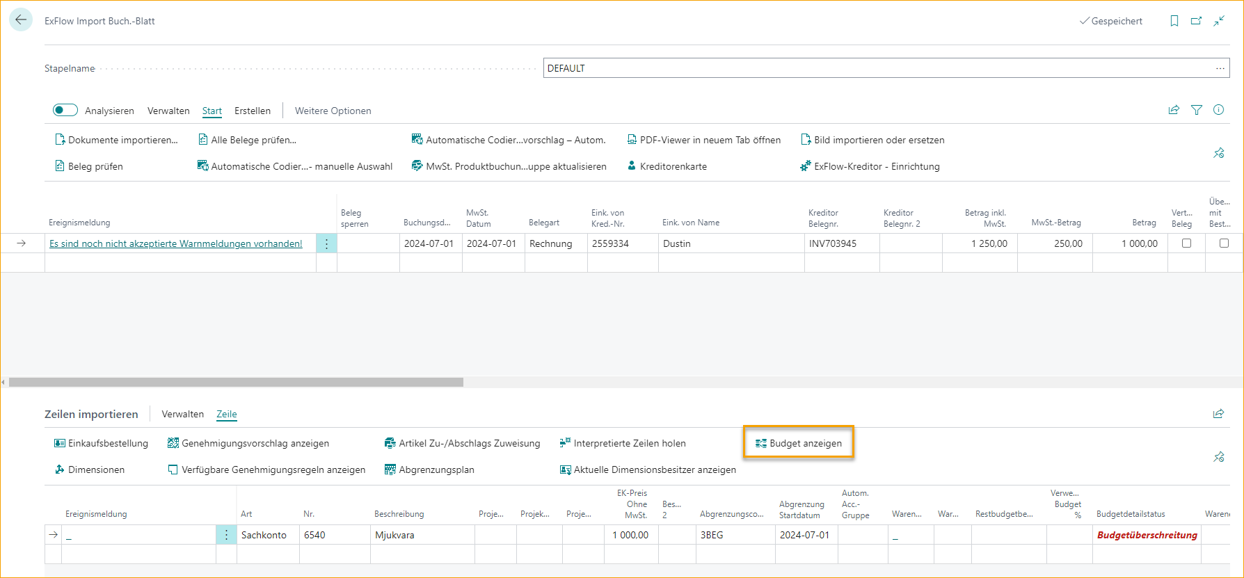 ExFlow Import Journal