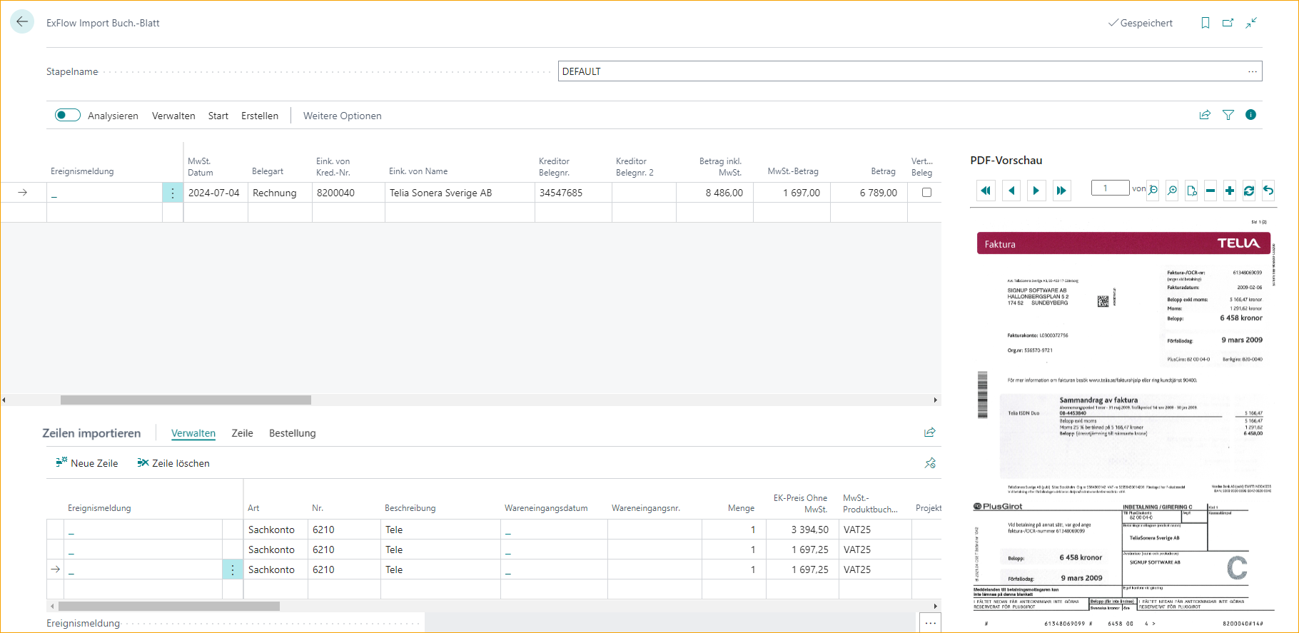 ExFlow Import-Journal