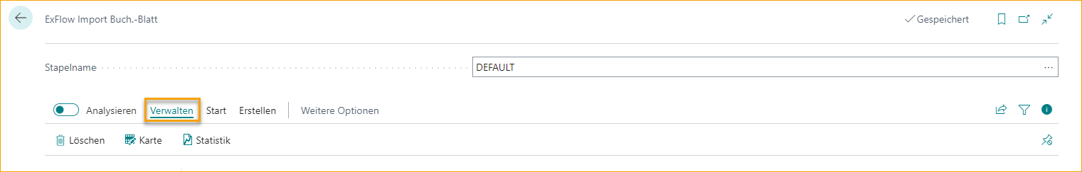 ExFlow Import Journal - Manage