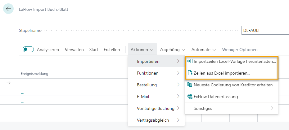 ExFlow Import Journal