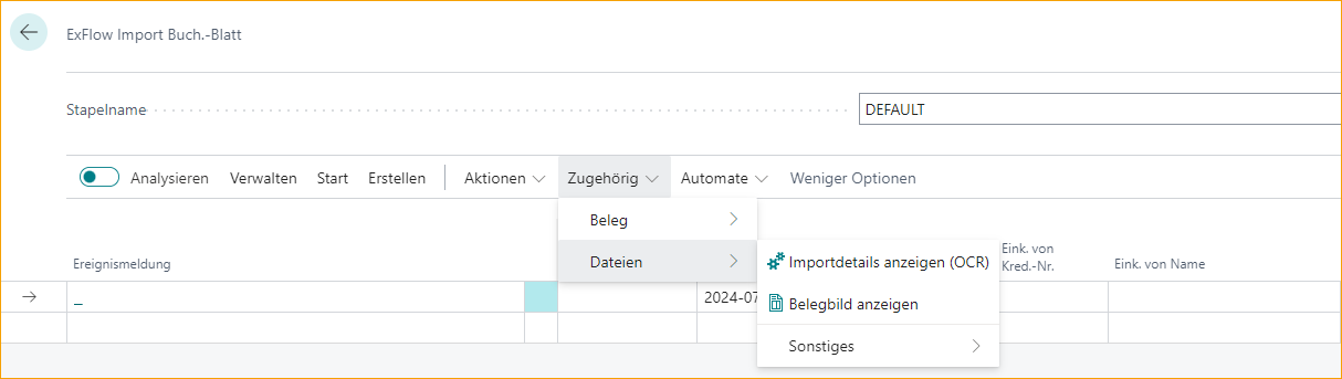 ExFlow Import Journal - Files