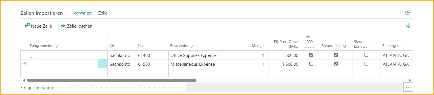 ExFlow Import Journal - US Localization