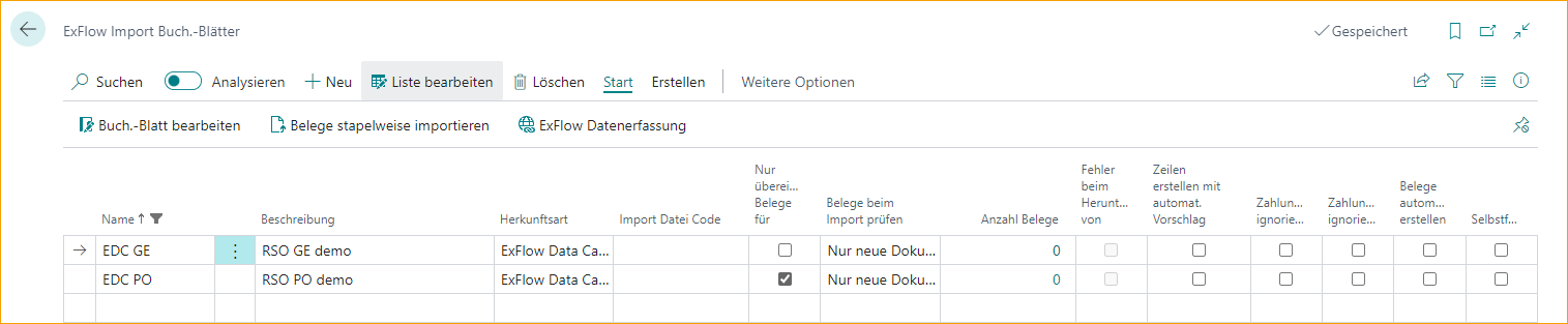 ExFlow Import Journals