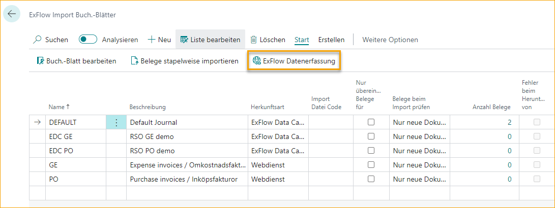 ExFlow Import Journals - ExFlow Data Capture